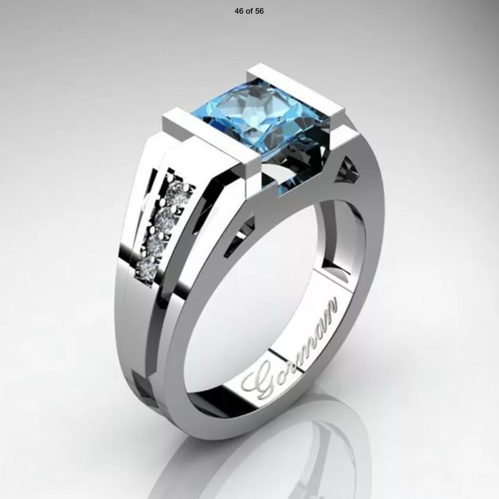 AQUAMARINE GEMSTONE Silver RING